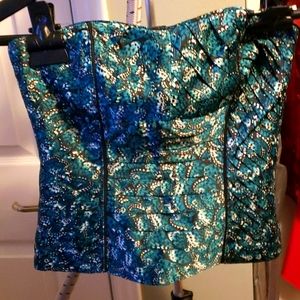 White House Black Market satin bustier.